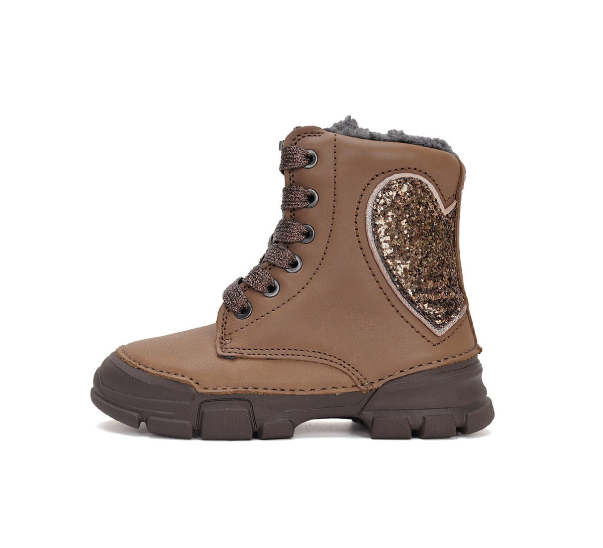 D.D.Step ghete fete imblanite 25-30 Chocolate cu inimioara