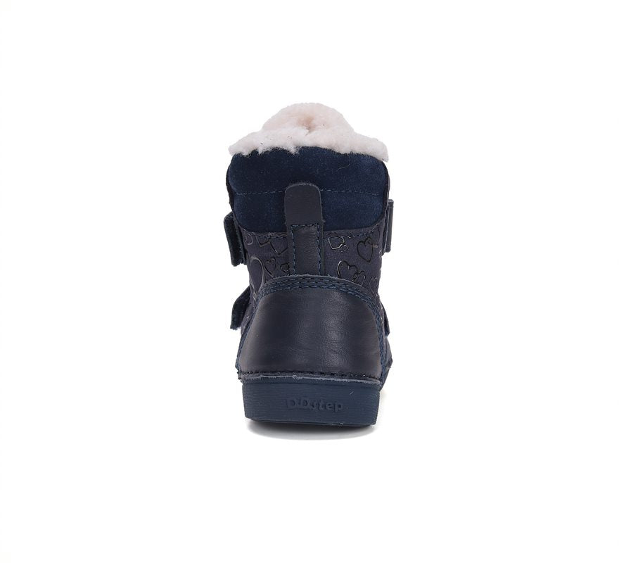 D.D.Step ghete fete imblanite 25-30 Royal Blue cu inimioare