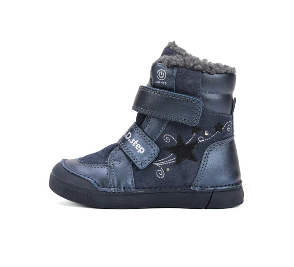 D.D.Step ghete fete imblanite cu LED 25-30 Royal Blue cu stea