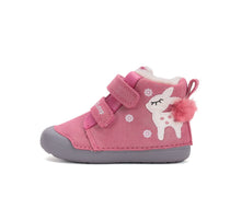 D.D.Step ghete fete imblanite Primii Pasi 20-25 Dark Pink cu caprioara