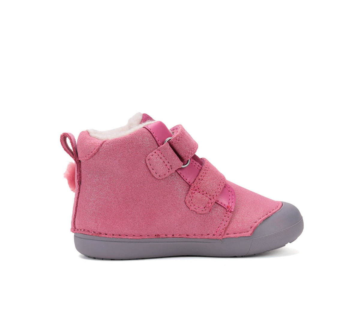 D.D.Step ghete fete imblanite Primii Pasi 20-25 Dark Pink cu caprioara