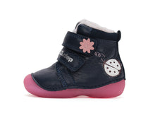D.D.Step ghete fete Primii pasi imblanite fluorescente 19-24 Royal Blue cu buburuza
