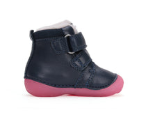 D.D.Step ghete fete Primii pasi imblanite fluorescente 19-24 Royal Blue cu buburuza