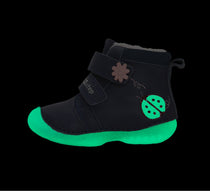 D.D.Step ghete fete Primii pasi imblanite fluorescente 19-24 Royal Blue cu buburuza
