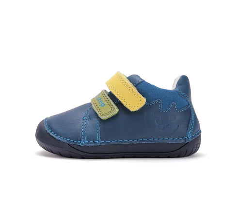 D.D.Step pantofi baieti Barefoot 20-25 Bermuda Blue cu galben si verde Imagine secundară a produsului