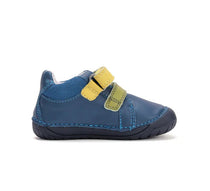 D.D.Step pantofi baieti Barefoot 20-25 Bermuda Blue cu galben si verde