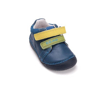D.D.Step pantofi baieti Barefoot 20-25 Bermuda Blue cu galben si verde