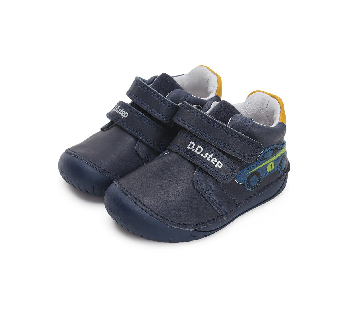 D.D.Step pantofi baieti Barefoot 20-25, Bermuda Blue cu masinuta de curse Imagine principală a produsului