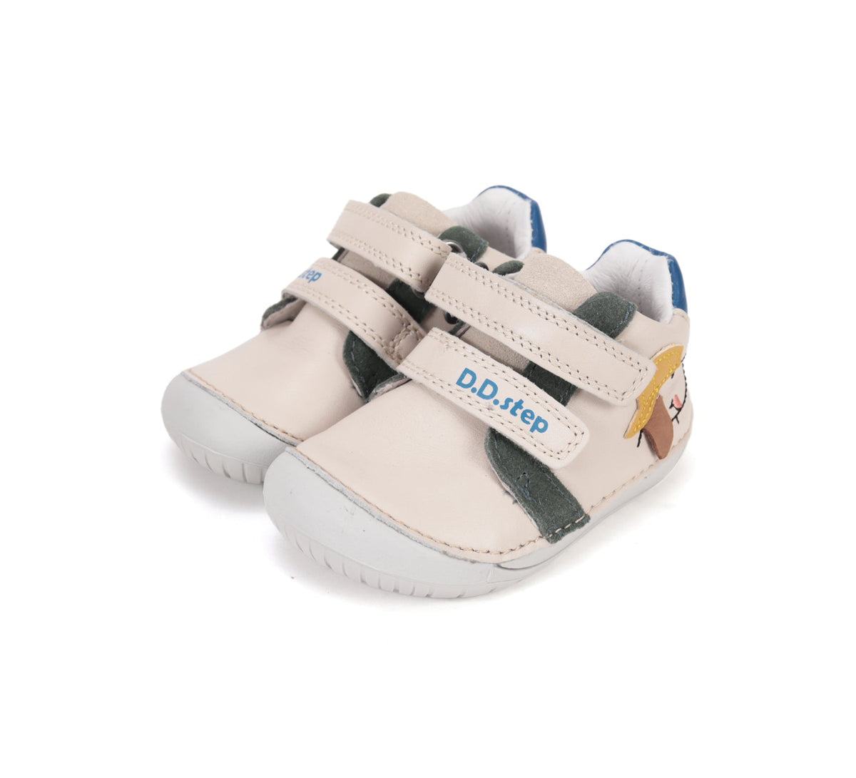 D.D.Step pantofi baieti Barefoot 20-25 Cream cu catel