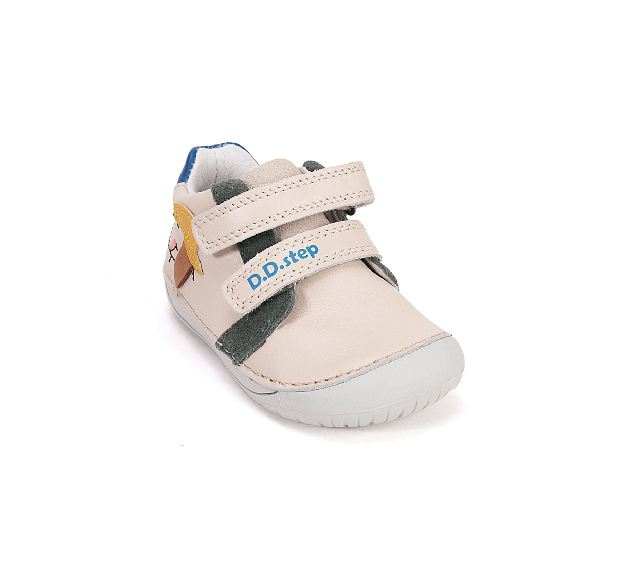 D.D.Step pantofi baieti Barefoot 20-25 Cream cu catel