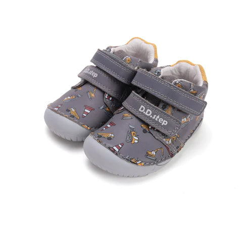 D.D.Step pantofi baieti Barefoot 20-25 Dark Grey cu utilaje Imagine principală a produsului