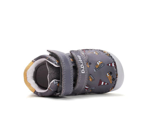 D.D.Step pantofi baieti Barefoot 20-25 Dark Grey cu utilaje