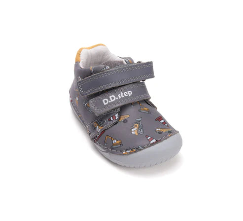 D.D.Step pantofi baieti Barefoot 20-25 Dark Grey cu utilaje
