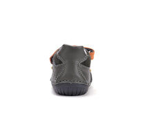D.D.Step pantofi baieti Barefoot 20-25 Khaki cu portocaliu si galben