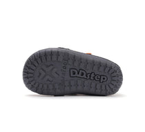 D.D.Step pantofi baieti Barefoot 20-25 Khaki cu portocaliu si galben