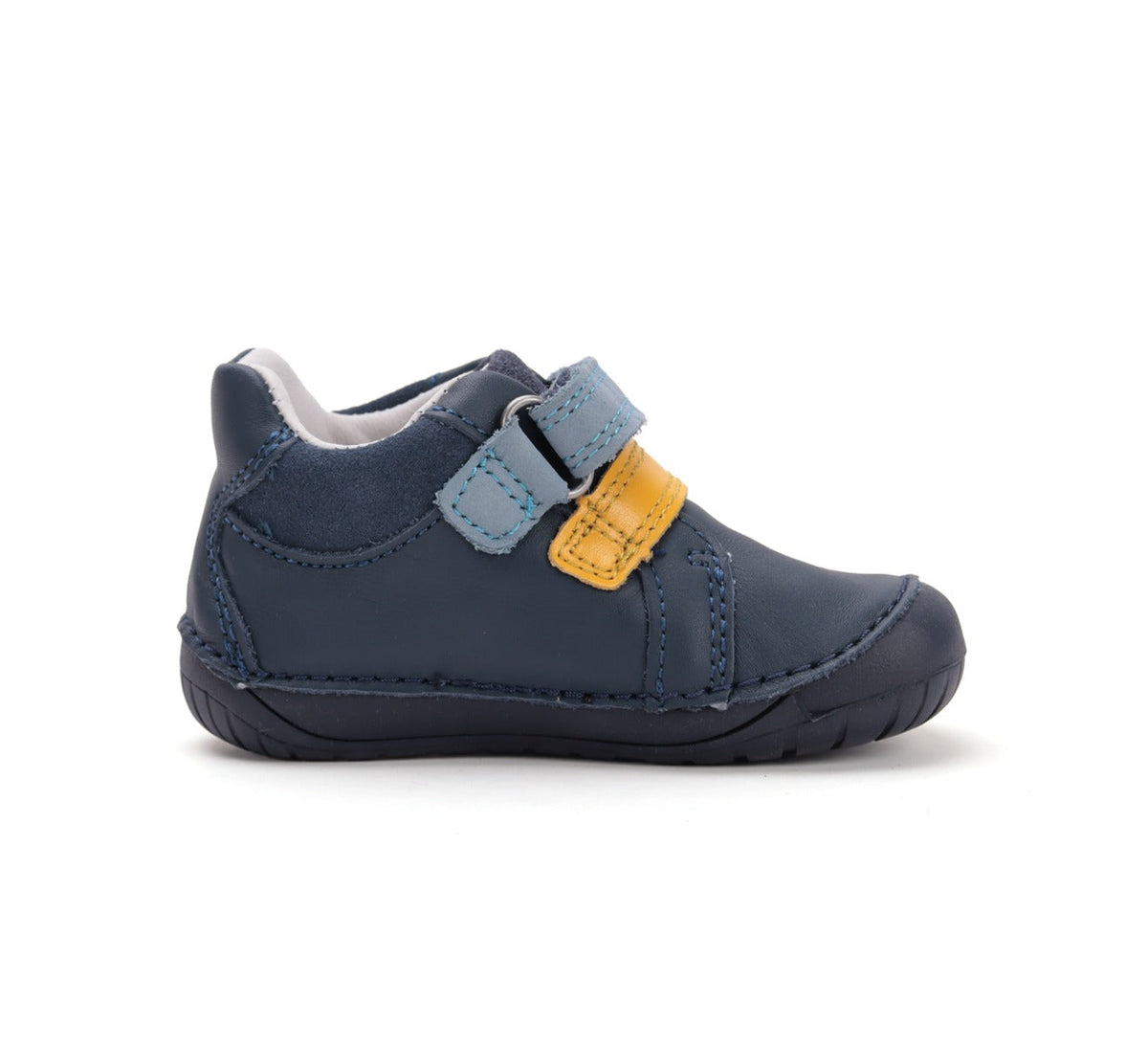 D.D.Step pantofi baieti Barefoot 20-25 Royal Blue cu albastru si galben