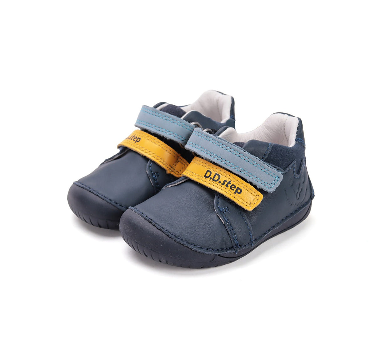D.D.Step pantofi baieti Barefoot 20-25 Royal Blue cu albastru si galben