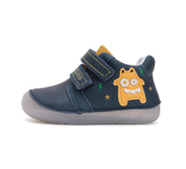 D.D.Step pantofi baieti Barefoot 20-25 Royal Blue cu monster