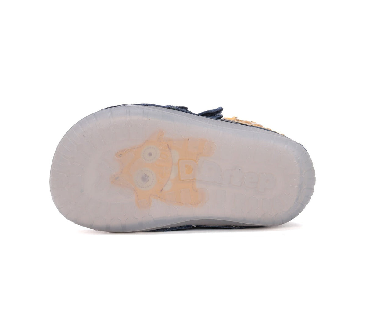 D.D.Step pantofi baieti Barefoot 20-25 Royal Blue cu monster