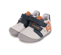 D.D.Step pantofi baieti Barefoot 20-25 White cu monster