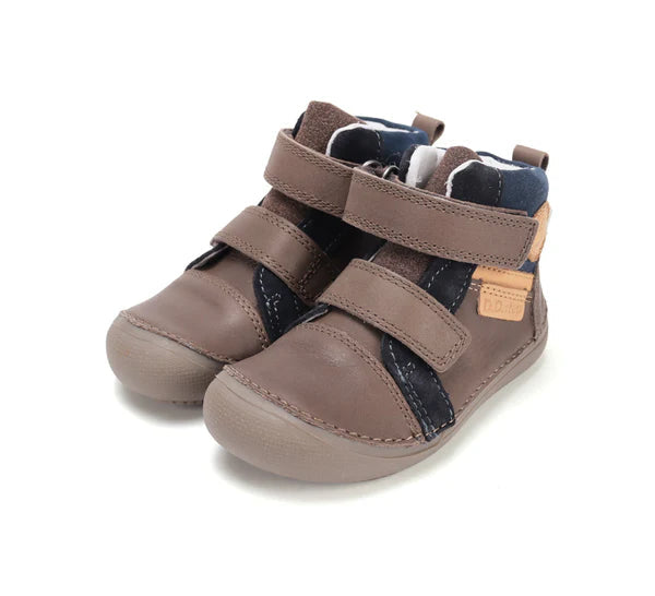 D.D.Step pantofi baieti Barefoot 25-30 Chocolate cu albastru Imagine principală a produsului