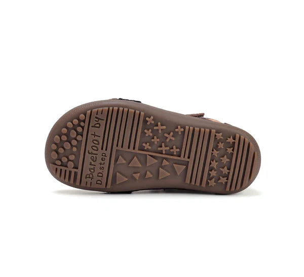 D.D.Step pantofi baieti Barefoot 25-30 Chocolate cu albastru