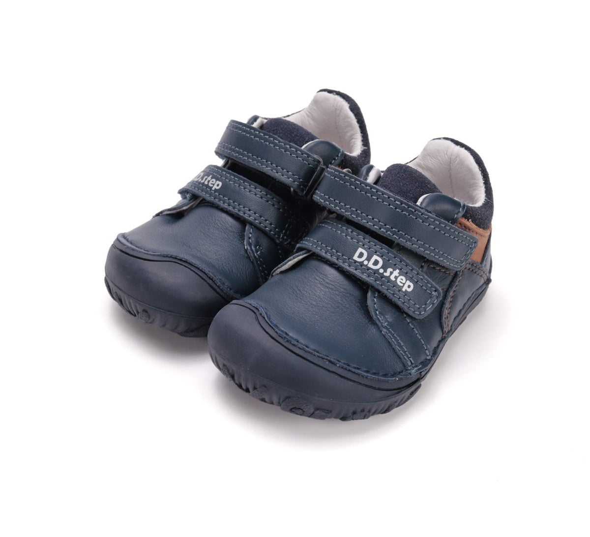 D.D.Step pantofi baieti Barefoot 26-31 Bermuda Blue cu maro Imagine principală a produsului