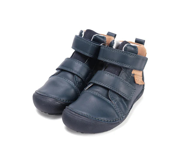 D.D.Step pantofi baieti Barefoot 25-30 Royal Blue cu maro Imagine principală a produsului