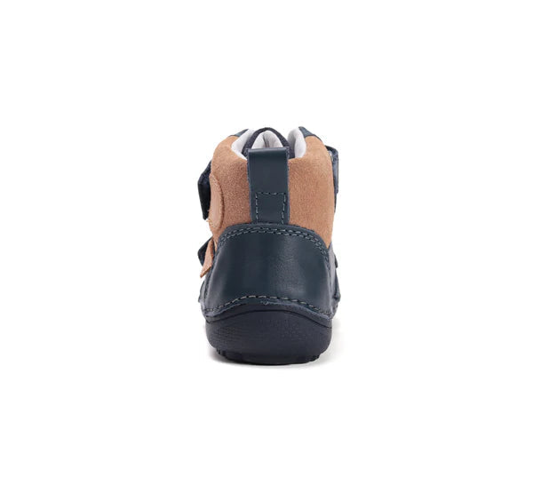 D.D.Step pantofi baieti Barefoot 25-30 Royal Blue cu maro