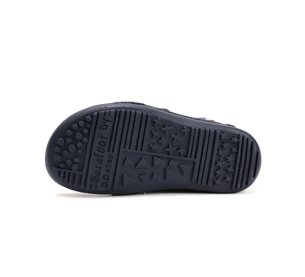 D.D.Step pantofi baieti Barefoot 31-36 Royal Blue cu maro