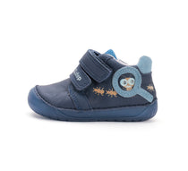 D.D.Step pantofi baieti Barefoot cu talpa fluorescenta 20-25 Bermuda Blue cu furnici