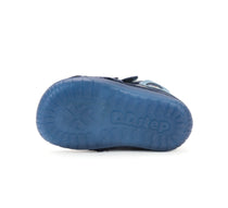 D.D.Step pantofi baieti Barefoot cu talpa fluorescenta 20-25 Bermuda Blue cu furnici