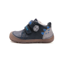 D.D.Step pantofi baieti Barefoot cu talpa fluorescenta 20-25 Black cu dino