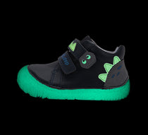 D.D.Step pantofi baieti Barefoot cu talpa fluorescenta 20-25 Black cu dino