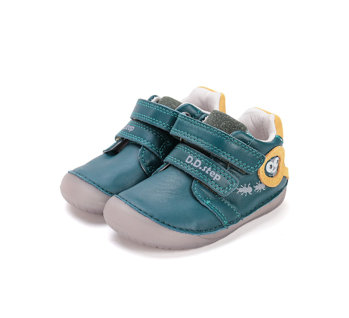 D.D.Step pantofi baieti Barefoot cu talpa fluorescenta 20-25 Calypso Sky cu furnici