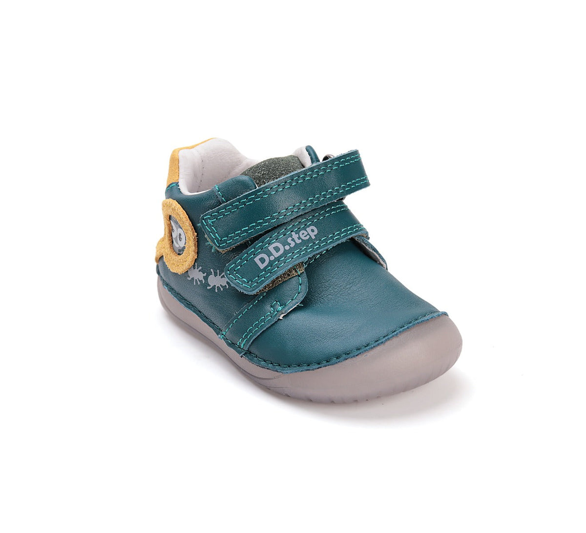 D.D.Step pantofi baieti Barefoot cu talpa fluorescenta 20-25 Calypso Sky cu furnici