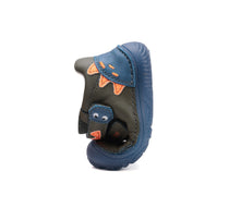 D.D.Step pantofi baieti Barefoot cu talpa fluorescenta 20-25 Khaki cu dino