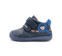 D.D.Step pantofi baieti Barefoot cu talpa fluorescenta 20-25 Royal Blue cu furnici