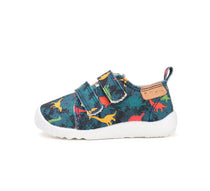 D.D.Step pantofi baieti Barefoot de interior 20-25 Bermuda Blue cu dino