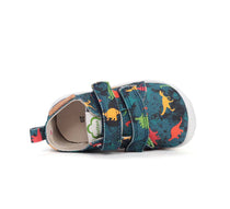 D.D.Step pantofi baieti Barefoot de interior 20-25 Bermuda Blue cu dino