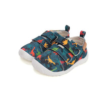 D.D.Step pantofi baieti Barefoot de interior 20-25 Bermuda Blue cu dino