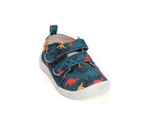 D.D.Step pantofi baieti Barefoot de interior 20-25 Bermuda Blue cu dino