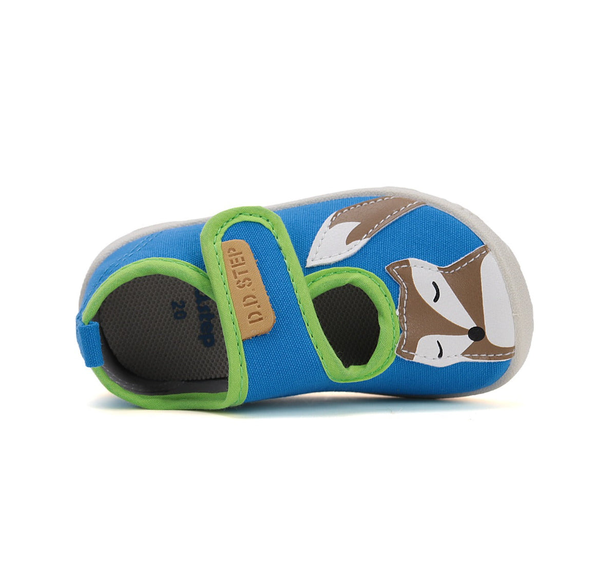 D.D.Step pantofi baieti Barefoot de interior 20-25 Bermuda Blue cu vulpe