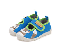 D.D.Step pantofi baieti Barefoot de interior 20-25 Bermuda Blue cu vulpe