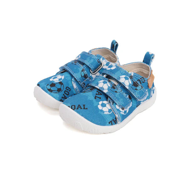 D.D.Step pantofi baieti Barefoot de interior 20-25 Calypso sky cu minge