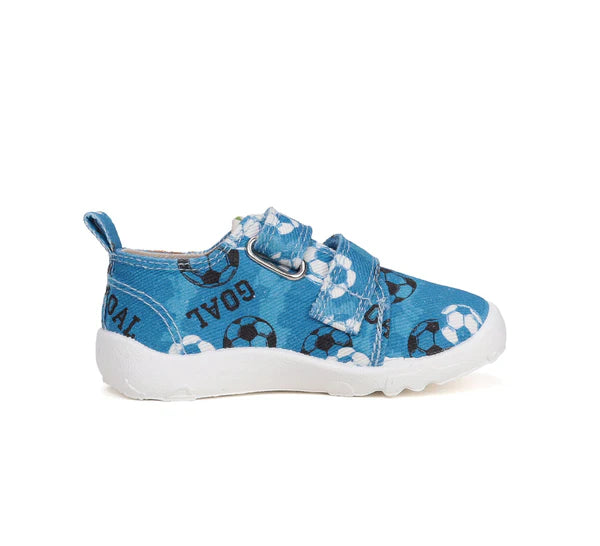 D.D.Step pantofi baieti Barefoot de interior 26-31 Calypso sky cu minge