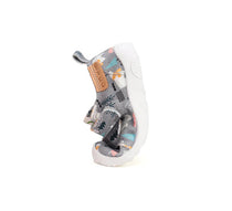 D.D.Step pantofi baieti Barefoot de interior 20-25 Grey cu urs polar