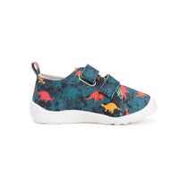 D.D.Step pantofi baieti Barefoot de interior 26-31 Bermuda Blue cu dino