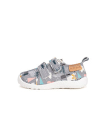D.D.Step pantofi baieti Barefoot de interior 26-31 Grey cu urs polar