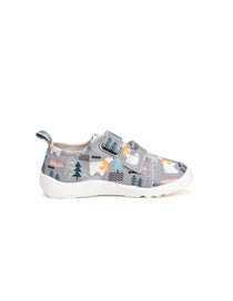 D.D.Step pantofi baieti Barefoot de interior 26-31 Grey cu urs polar